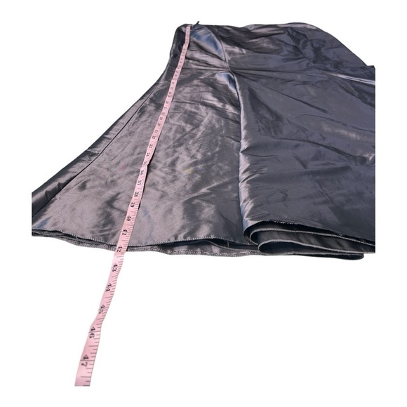 Vera Mont Paris Chrome Silver Sheen A-Line Midi Skirt & Purple Back Zip Top - Picture 13 of 16